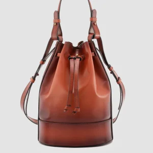 Outlet Officine Creative SADDLE 08 - Brown Leather Bucket Bag RHUM