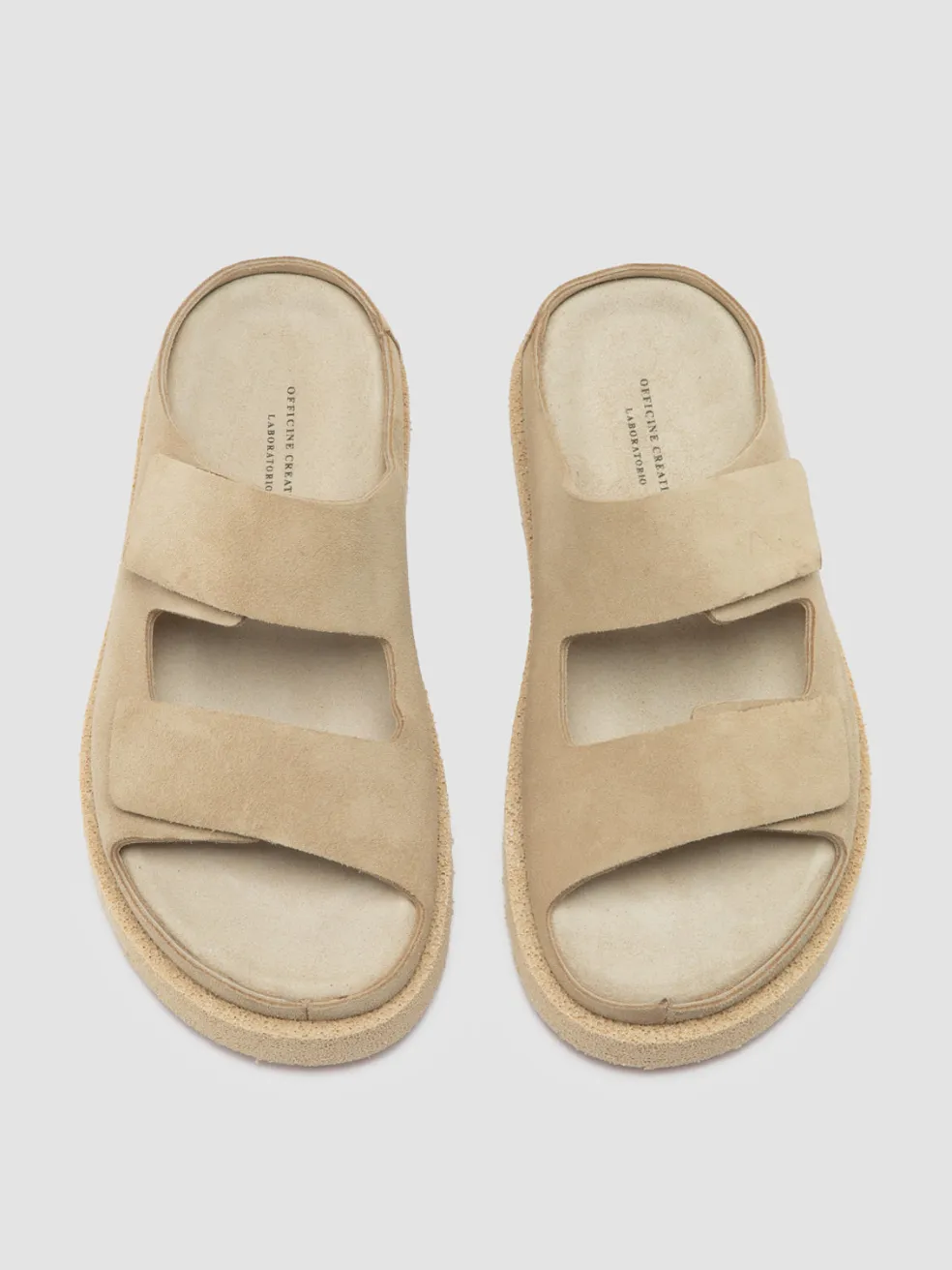 Store Officine Creative SANDS 105 - Ivory Suede Slide Sandals NUDE SPRING
