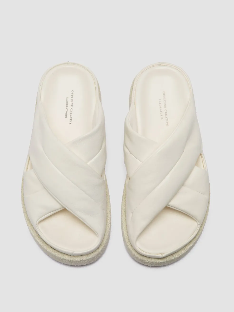 Best Sale Officine Creative SANDS 103 - White Leather Slide Sandals BUTTER
