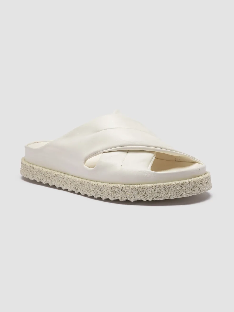Best Sale Officine Creative SANDS 103 - White Leather Slide Sandals BUTTER
