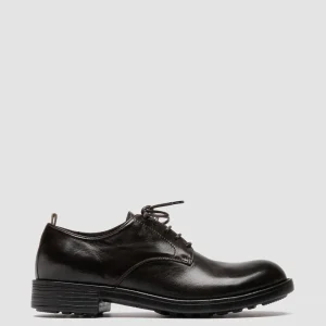 Sale Officine Creative SERGEANT 101 - Burgundy Leather Derby Shoes TRUFFLE