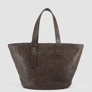 Sale Officine Creative SHELBY 002 - Brown Leather Shoulder Bag DARK BROWN