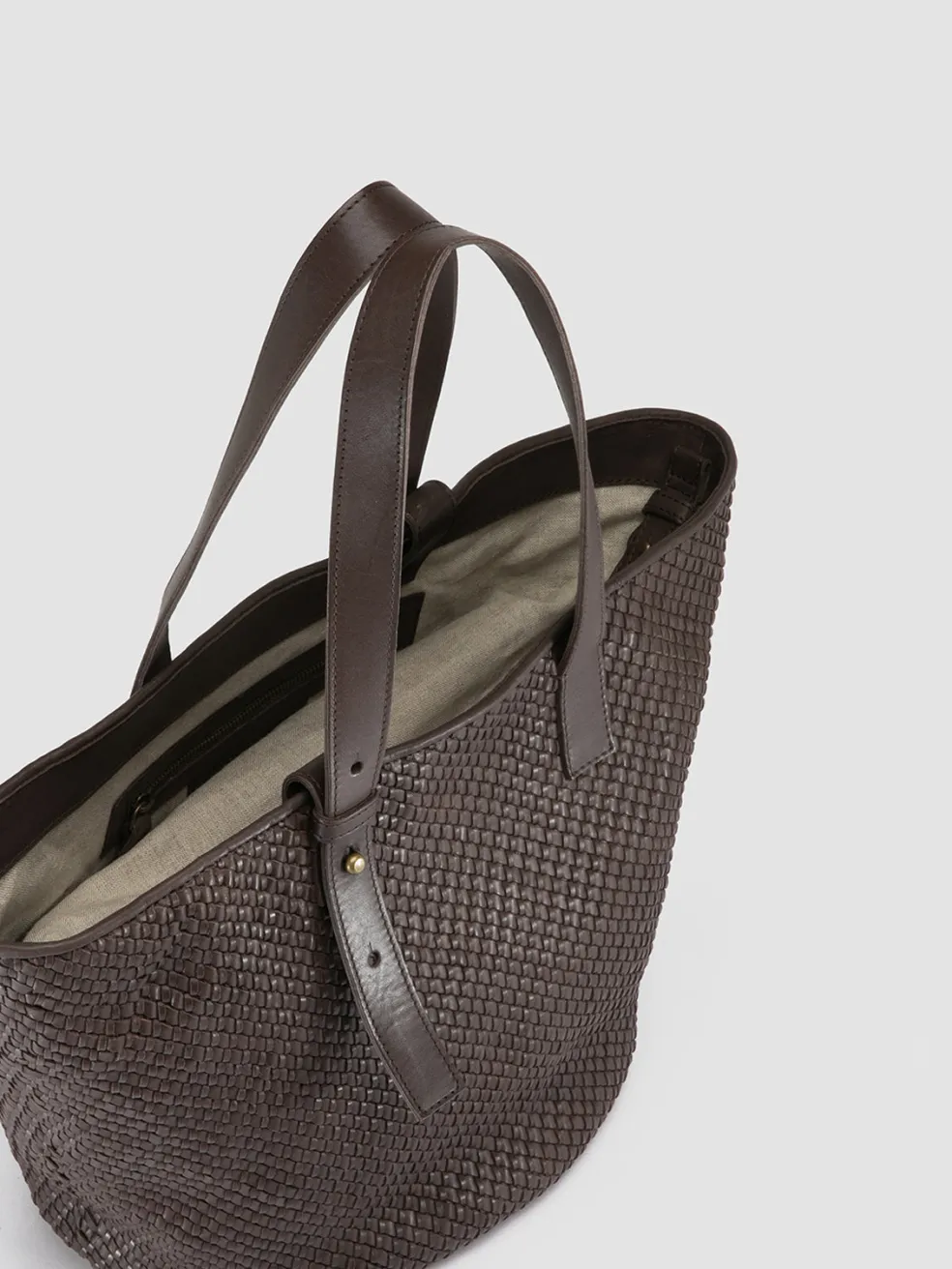 Sale Officine Creative SHELBY 002 - Brown Leather Shoulder Bag DARK BROWN