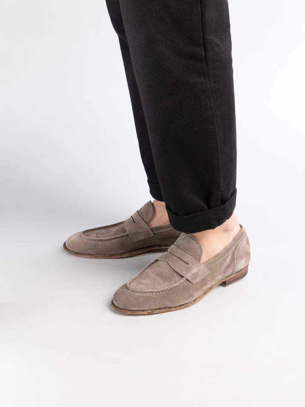 New Officine Creative SOLITUDE 001 - Taupe Suede Penny Loafers OTTER