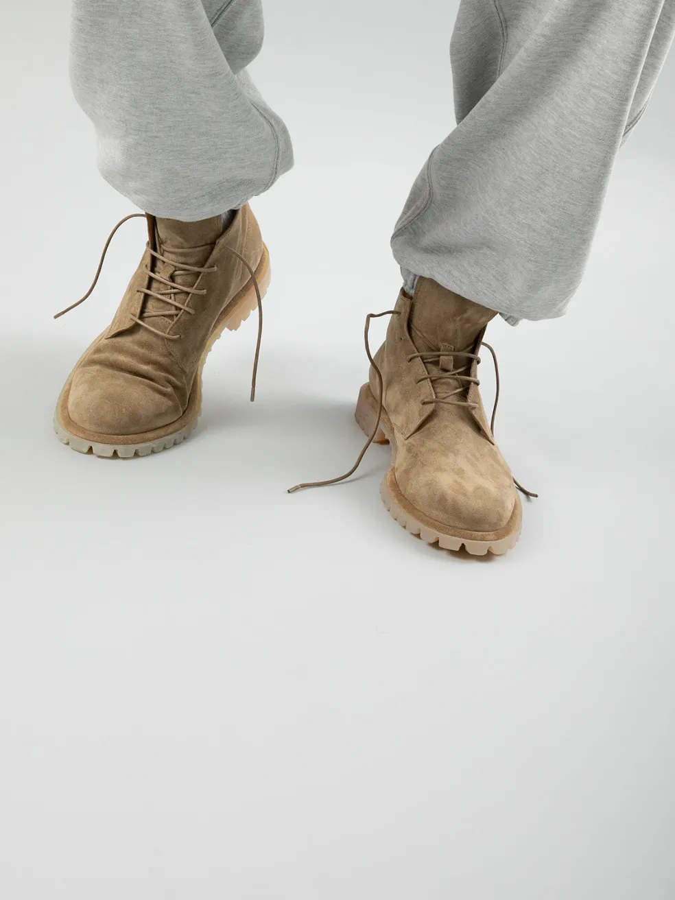 Outlet Officine Creative SPECTACULAR 002 - Brown Suede Lace-Up Boots TAUPE