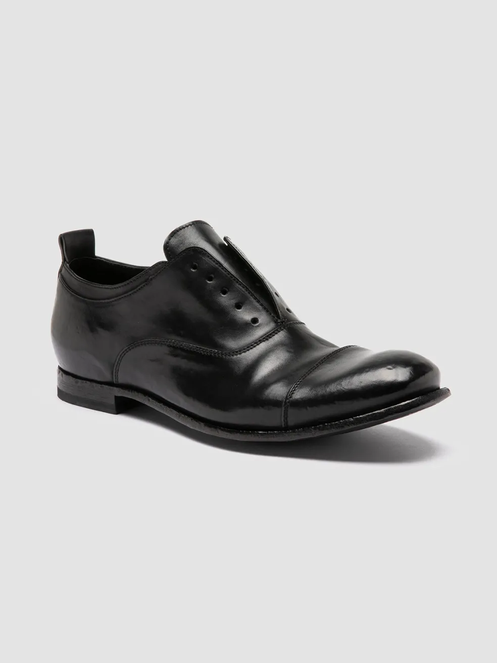 Shop Officine Creative STEREO 001 - Leather Oxford Shoes BLACK