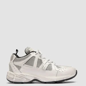 Store Officine Creative SUPURBIA 101 - White Leather & Mesh Low Top Sneakers BURRO                                             