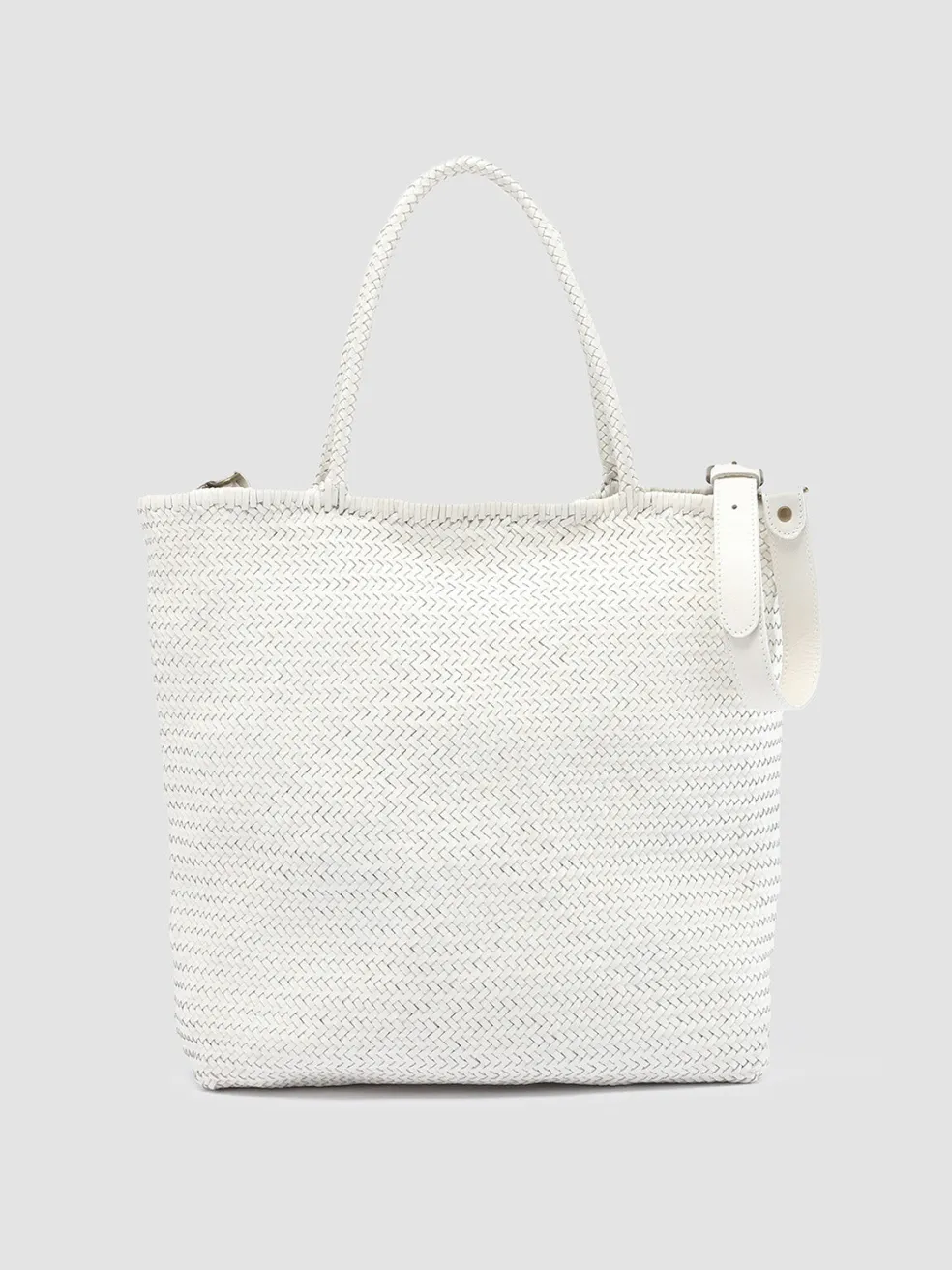 Hot Officine Creative SUSAN 01 Woven - White Leather Tote Bag OFF WHITE