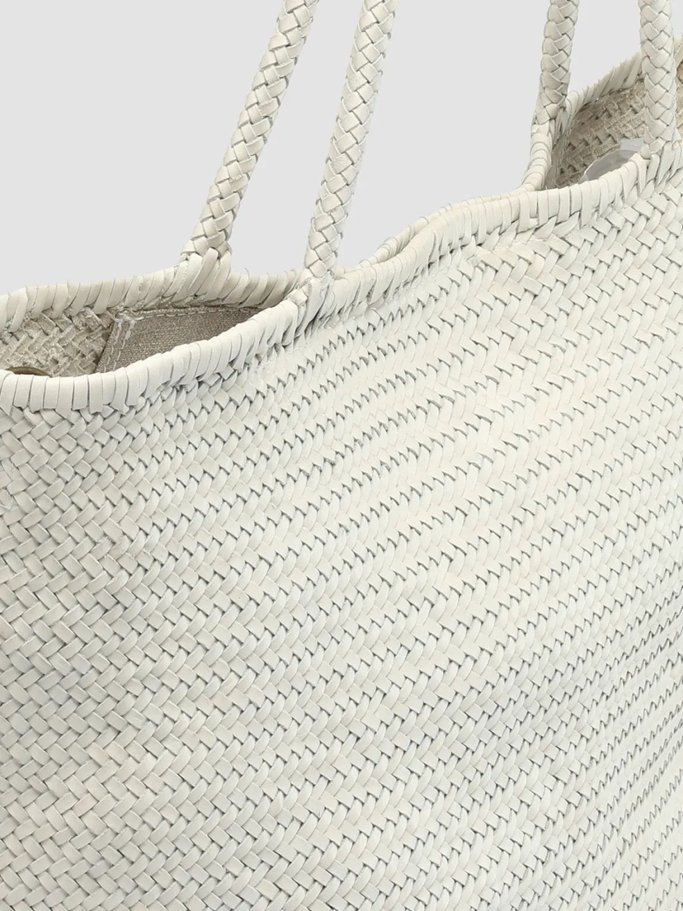 Hot Officine Creative SUSAN 01 Woven - White Leather Tote Bag OFF WHITE