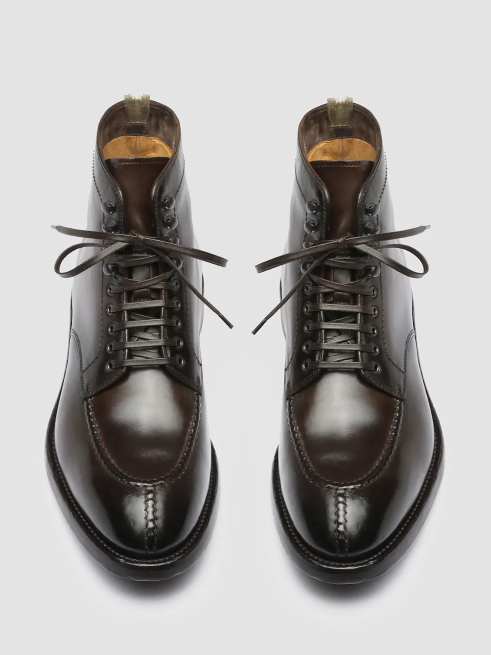 Shop Officine Creative TEMPLE 006 - Brown Leather Ankle Boots EBANO