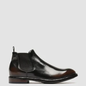 Flash Sale Officine Creative TEMPLE 008 - Brown Leather Chelsea Boots DARK BROWN/BLACK