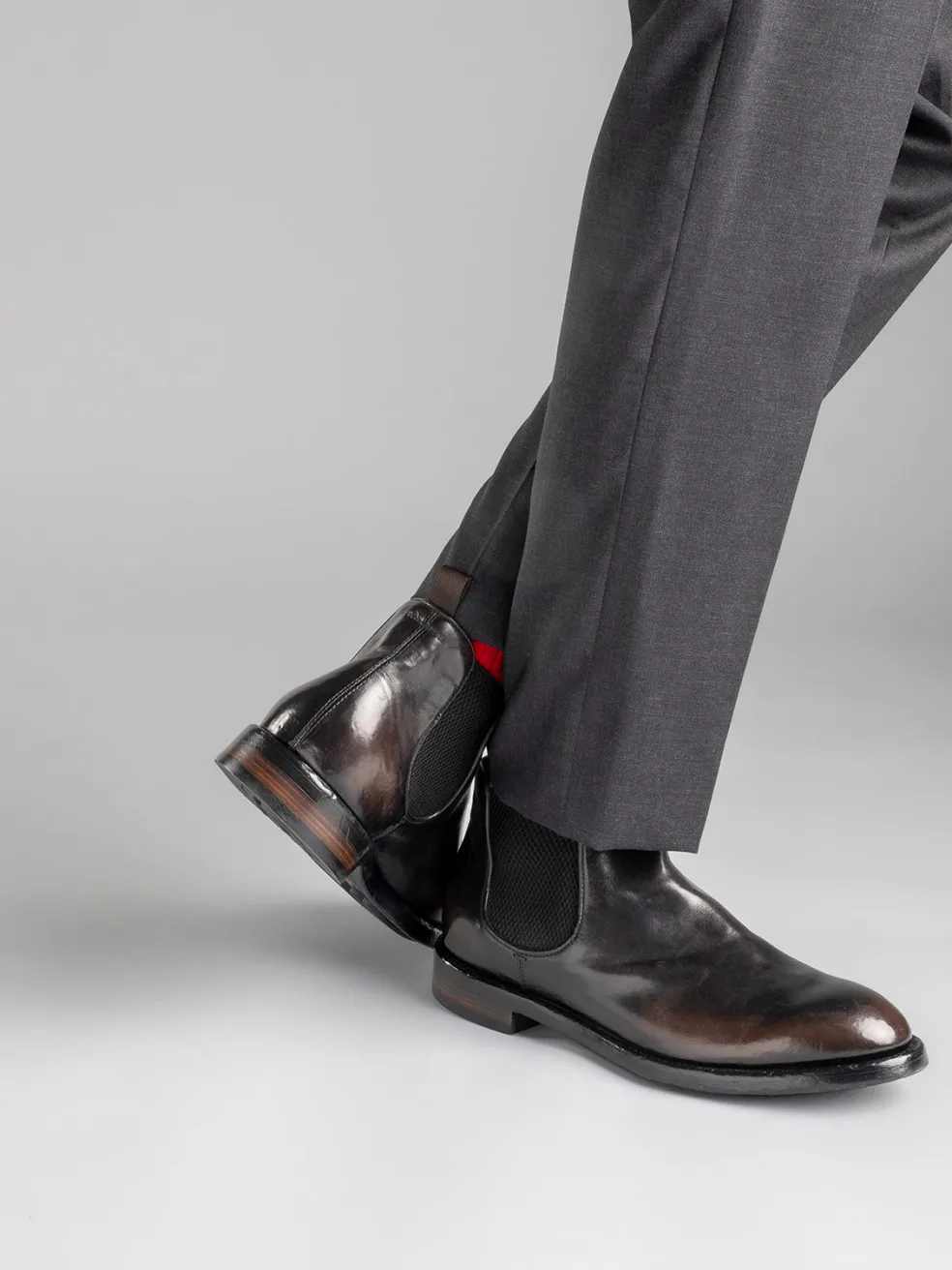 Flash Sale Officine Creative TEMPLE 008 - Brown Leather Chelsea Boots DARK BROWN/BLACK