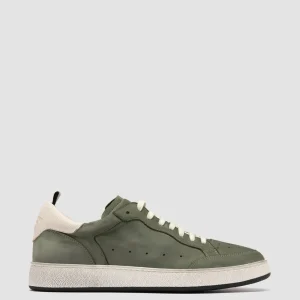 Outlet Officine Creative THE ANSWER 002 - Green Leather And Suede Low Top Sneakers ARMY/TOFU