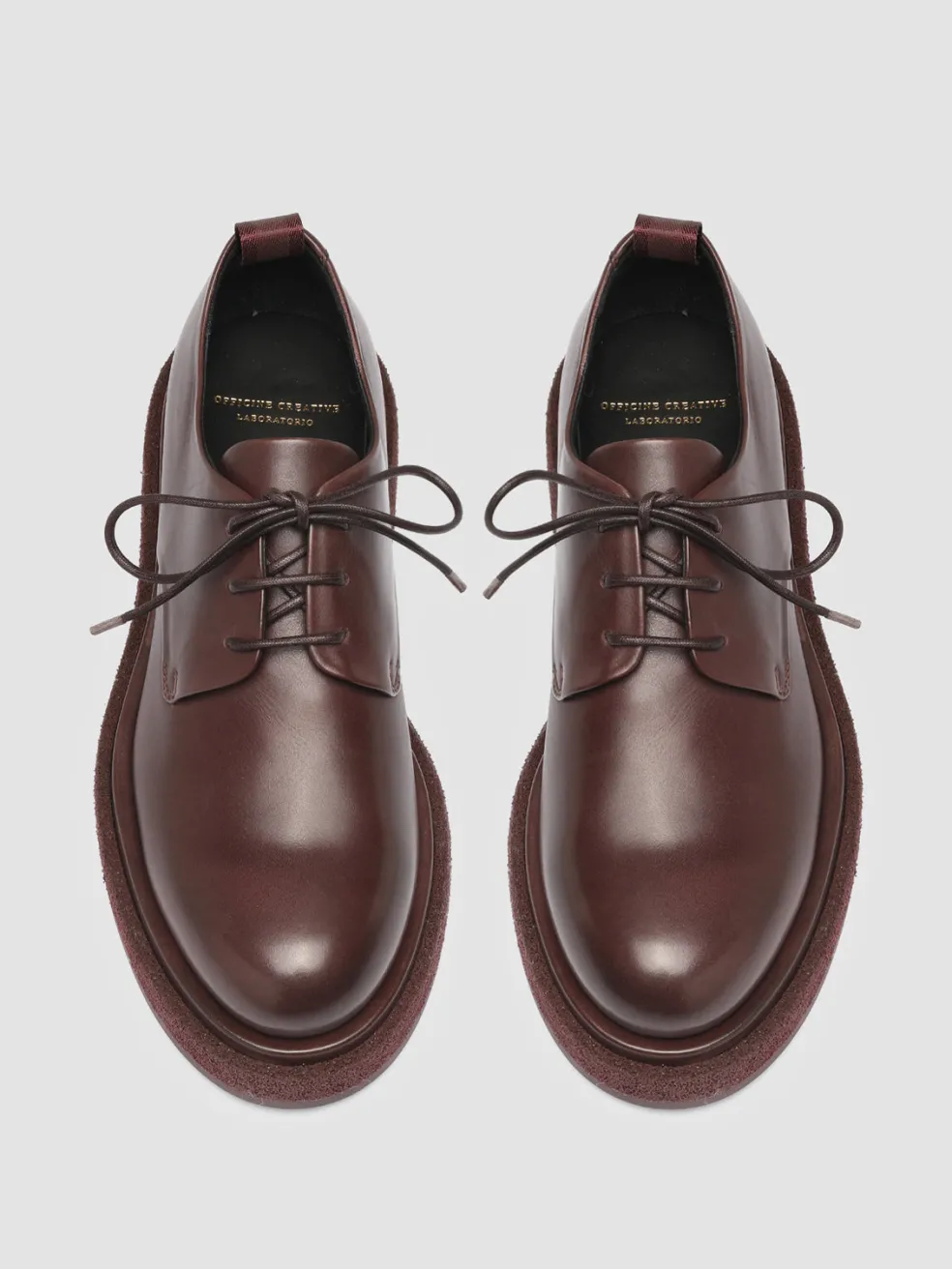 Cheap Officine Creative TONAL 100 - Burgundy Leather Derby Shoes CHIANTI