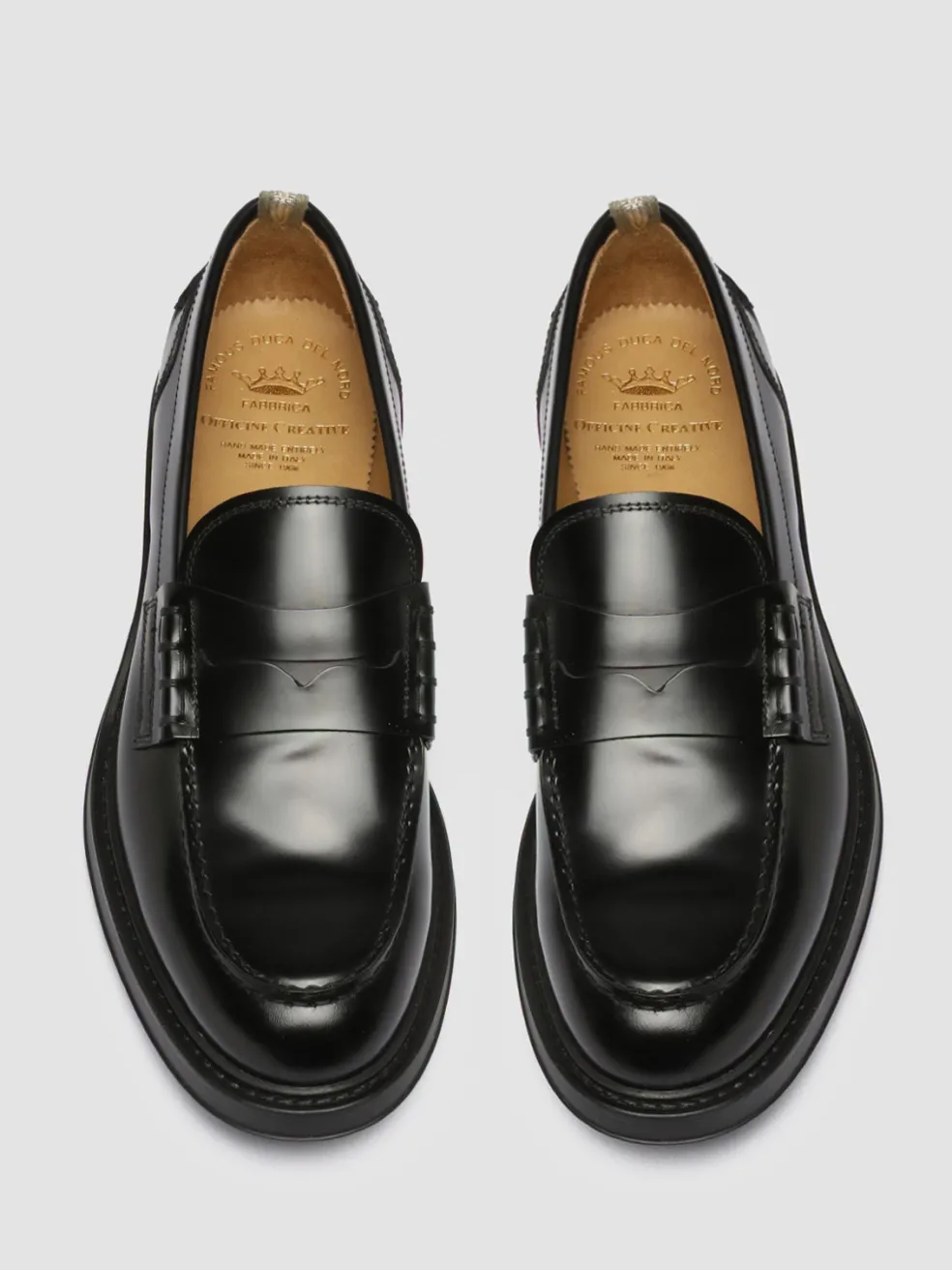 Store Officine Creative UNIFORM 001 - Leather Loafers BLACK